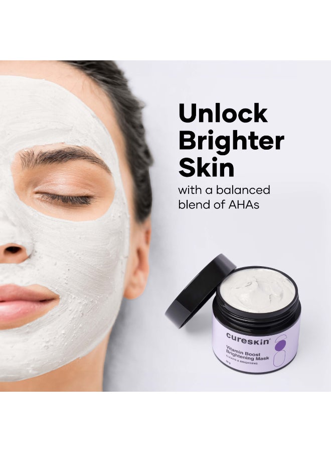 Cureskin Vitamin Boost D Tan Face Mask for Glowing Skin | D Tan Pack for Tan Removal | Fruit Based AHA Tan Removal De Tan Face Pack Mask for Women & Men | Tan Removal Cream - Image 2